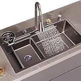 YADZISW Gray Kiten Wasserhahn mit Wasserfall-Pistole aus Edelstahl, grau,...