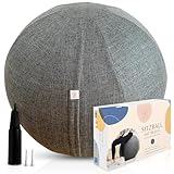 Treasy Sitzball mit Bezug 60-65cm, Ergonomischer Gymnastikball mit Griff,...