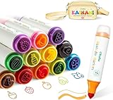 Ohuhu Filzstifte Kinder Auswaschbar mit Stempelstifte - 12 Farben Marker |...