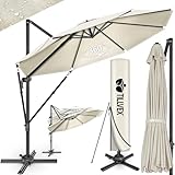 tillvex® Premium Alu Sonnenschirm 330 cm + Abdeckung & Windsicherung |...