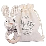 Youuys Babyrassel Gehäkelte Holz Häkeln Tiere Greifling Baby Holz Rassel...