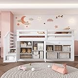 xixiworkshop Kinderbett 90x200cm, Multifunktionales Hochbett mit...