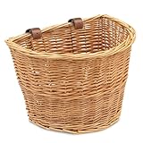 ProSource Wicker Bike Basket Front Cargo for Women and Men, Fits Most...