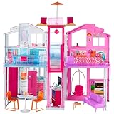 Barbie Haus Traumvilla, Stadthaus mit 3-Etagen und 5 Zimmern, inkl Zubehör...