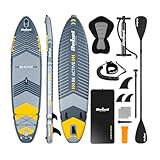 Rebel Brett SUP gepumpt mit Schwimmsitz Drop-Stitch 335 cm Set Paddel Pumpe...