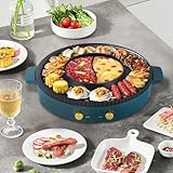 BAOSHISHAN Elektrischer Hotpot Topf mit Grill 2-in-1 Elektrogrill mit zwei...