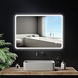 Youyijia LED Badspiegel mit Beleuchtung, 70 x 50 cm Wandspiegel...