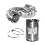 LOOTICH Aluflexrohr Ø 102mm Länge 2.5m Abluftschlauch Flexibel...