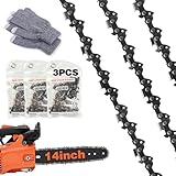 3 Stück Sägekette mit Schwert Länge 14'(35cm),3/8' LP,1.3 mm...