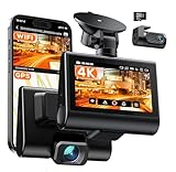 iZEEKER 4K Dashcam vorne und hinten Wi-Fi GPS, 4K + 1080P Dual-Dash-Kamera...