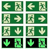 Synsee Notausgangsschild Nachleuchtend, 8 Stück Fluchtwegschild,...