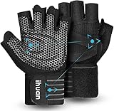 ihuan Belüftete Fitness Handschuhe mit Handgelenkband-Unterstützung für...