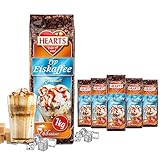 HEARTS Eiskaffee Karamell, 5 x 1kg lnstant Kaffeepulver für Sommer,...