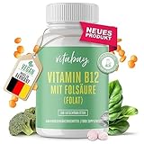 Vitabay Vitamin B12 180 vegane Tabletten 500 µg mit Folat – hochdosierte...