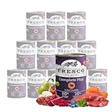 FRESCO Dog Nassbarf Complete Plus Rind 12x400g | getreidefreies Nassfutter...
