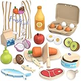 JOYSINTOY Kinderküche Zubehör Holz, Spielküche Zubehör, Obst und...