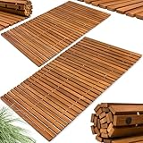 Deuba® 2X Badematte Holz FSC®-zertifiziertes Akazienholz rutschfest...