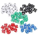 Yourandoll 50 STÜCKE Polyedrische Würfel D10 Würfel Dice Spielwürfel...