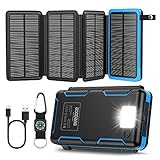 GOODaaa Solar Powerbank, 25000mAh Solar Ladegerät mit 2 Ausgangsport & 1...