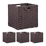 Relaxdays Aufbewahrungskorb, 4er Set, geflochten, Kleidung, Spielzeug, HBT:...