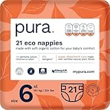 Pura Öko-Windeln Größe 6 (XL 15+ kg), 21 Windeln (1 Packung), mit EU...