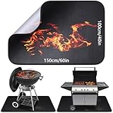 Feuerfeste Unterlage 100 × 150cm, Glasfasersilikon Hitzeschutzmatte,...