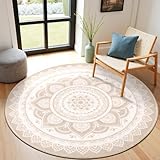 SHACOS Teppich Rund 200cm Runder Teppich Waschbar Anti Rutsch Boho Teppiche...