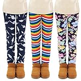 TODDOR 3er-Pack bedruckte Fleece-gefütterte Leggings für Mädchen, dicke...