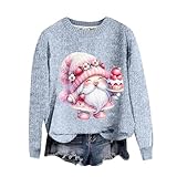 Weihnachtspullover Damen mit Print Weihnachten Sweatshirt Damen, Regular...