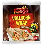 Fuego - Vollkorn Tortilla-Wraps , 6 Wraps à 25 cm Durchmeser , Perfekte...