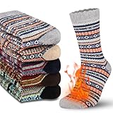 Jeasona 5 Paare Wollsocken Herren 43-46 Winter Wintersocken Herren 43-46...