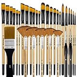 Bougimal Pinselset Acrylfarben, 32 Acryl Pinsel Set, Künstlerpinsel mit...