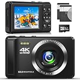 4K 64MP Digitalkamera Kompakte Digitalkamera mit 32GB SD-Karte für...