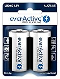 everActive D Batterien 2er Pack, Pro Alkaline, Mono LR20 R20 1.5V,...