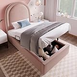 Bladez Kinderbett 90x200 cm mit Matratze, Polsterbett mit Stauraum,...