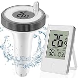 Auniq Funk Poolthermometer, 3 in 1 Funk Schwimmendes Pool Thermometer...