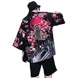 Siehin Herren Kimono Cardigan Japan Happi Kimono Frühling-Sommer Jacke...