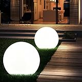 etc-shop 2er Set LED Außen Leuchten Solar Kugel Strahler Terrassen Garten...