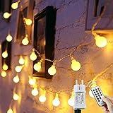 [120 LED] Lichterkette Kugel, 15M 8 Modi und Merk Funktion,lichterketten...