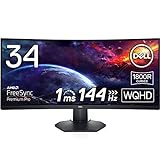 Dell S3422DWG 34 Zoll WQHD (3440x1440) 21:9 1800R Curved Gaming Monitor,...