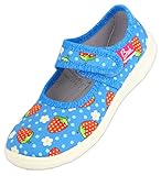 Beck Unisex Kinder Erdbeere Hausschuh, Blau, 32 EU