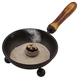 Räucherpfanne schwarz mit Holzgriff – Räuchergefäß für Hausreinigung...