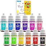 Lebensmittelfarbe 12 Farben x 10ml - Flüssige Lebensmittel Farben zum...