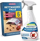 Gerobug Bettwanzen Set – 6 Klebefallen zur Früherkennung + 500 ml...