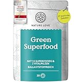 NATURE LOVE® Green Superfood - 300g - 15 Superfoods und 2 Vitalpilze -...