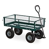 Relaxdays Handwagen, praktischer Bollerwagen für den Garten, Outdoor...