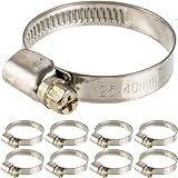 Schlauchschellen mit Schneckenantrieb, 8 Stück, Spannbereich Ø 25-40 mm,...