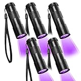 Beinhome UV Taschenlampe Schwarzlicht 5 Stück,UV Lampe mit 12 LEDs...