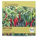 Samenliebe BIO Chili Samen alte Sorte De Cayenne scharfe Peperoni länglich...