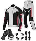 2-teiliger Motorradanzug und Handschuhe, wasserdichte Motorradjacke, Hose...